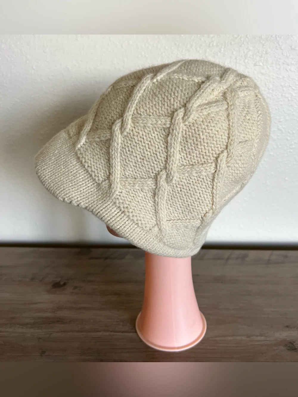 Patagonia Women’s Honeycomb Knit Beanie Cap White Birch Wool Blend Winter Hat